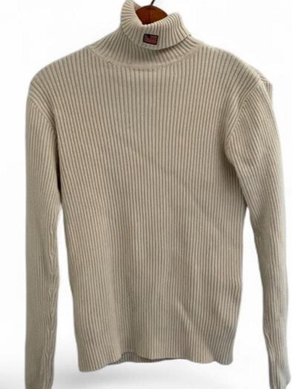 Polo Jeans Co Ralph Lauren Women's M 100% Cotton Vintage y2k Ribbed Knit Sweater